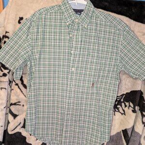 Tommy Hillfigure Short sleeved men's dress shirt Size L
